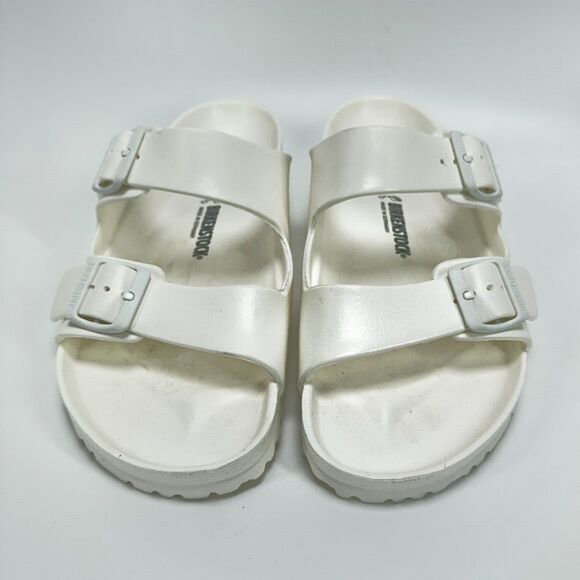 Birkenstock Arizona White Slide Sandal Rubber Men\'s Size 44 Euro US 11 Straps main image 7